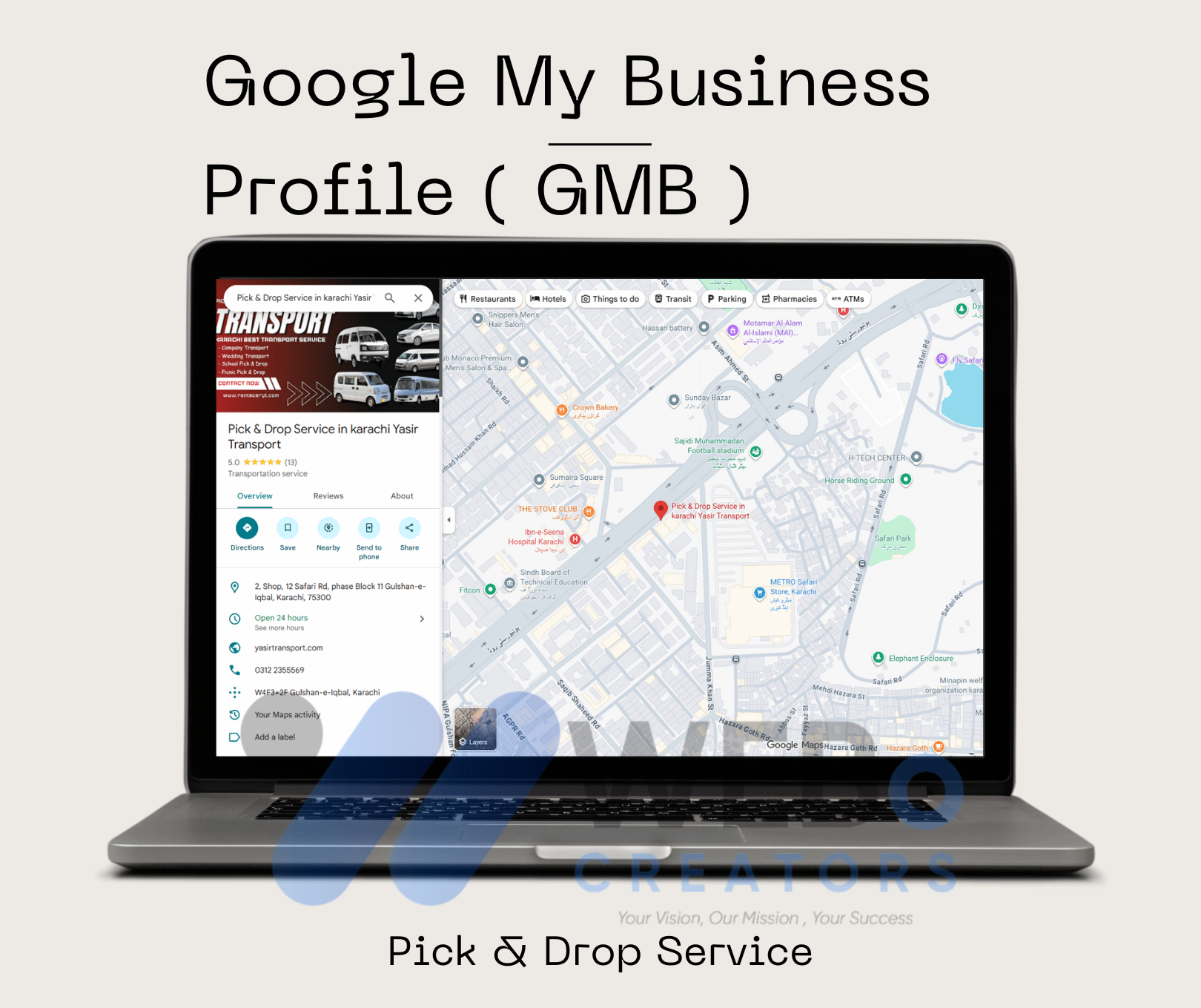 Pick and Drop Service Google My Business Creation